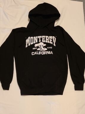Monterey California Est. 1770 Sweatshirt, Size Small, Black Hoodie